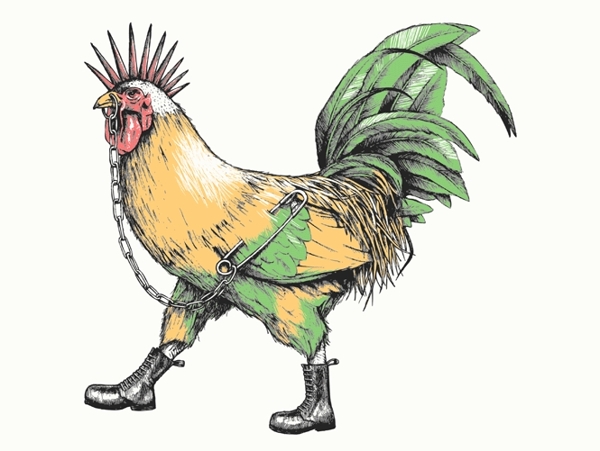 位圖插畫動(dòng)物雞色彩免費(fèi)素材