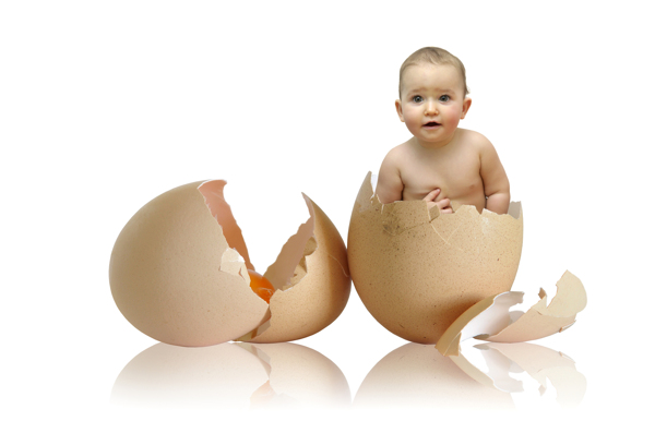蛋壳中的外国男婴图片