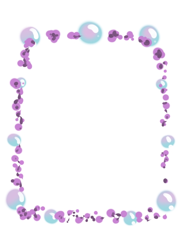 紫色泡泡花边边框