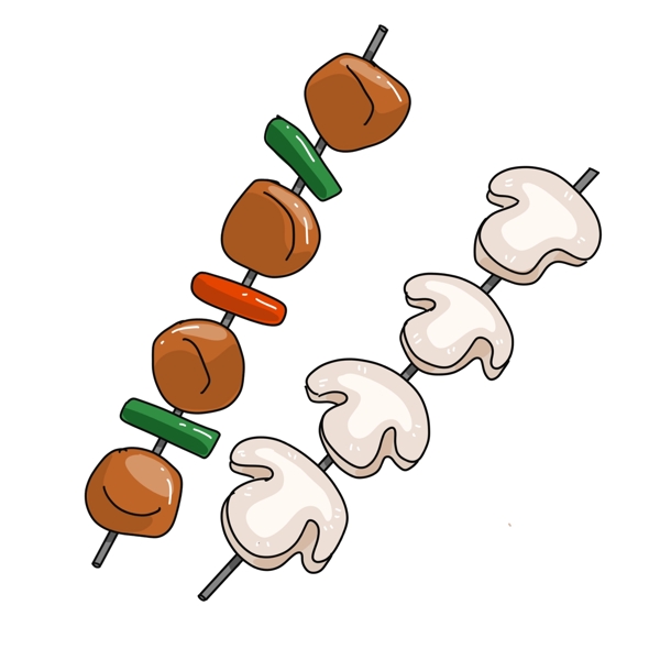 白色的蘑菇装饰插画