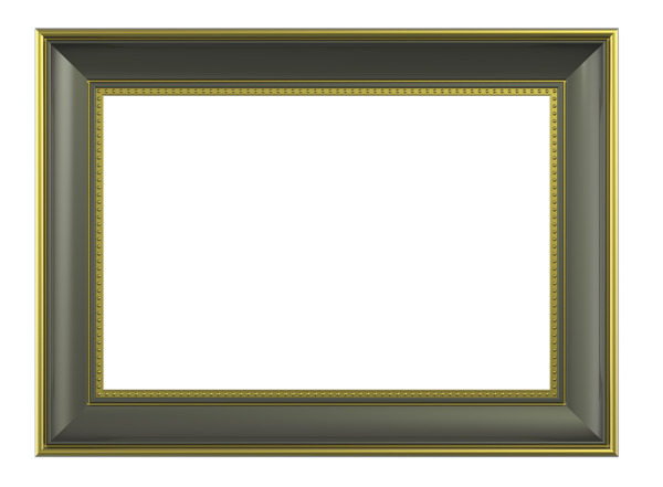 橄榄金色镜框孤立在白色的背景水平