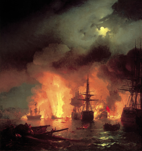 1770年6月25至26日夜战图片