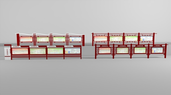 C4D街道宣傳欄四款模型