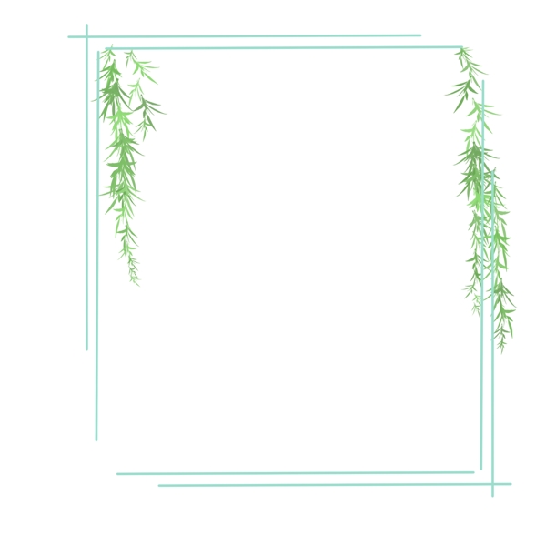 植物藤条边框插画