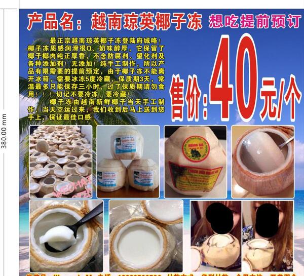 椰子凍宣傳頁(yè)圖片
