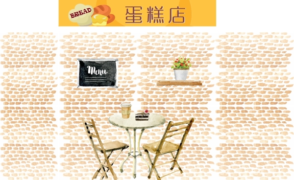 商場(chǎng)活動(dòng)臨時(shí)蛋糕店展板