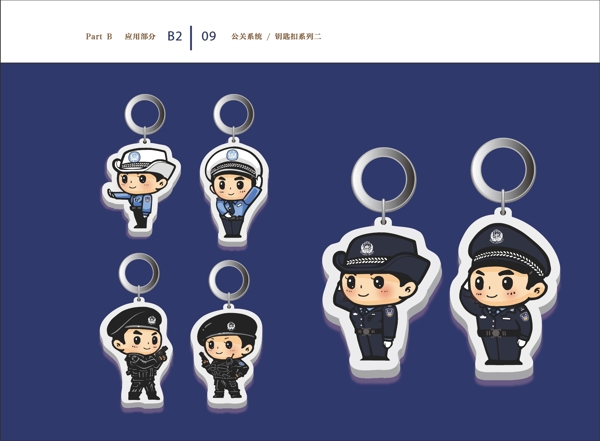 卡通各類警察