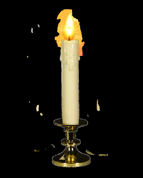 燃烧白色蜡烛png元素