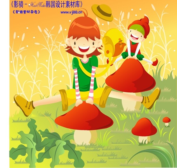 兒童生活矢量卡通人物AI0502