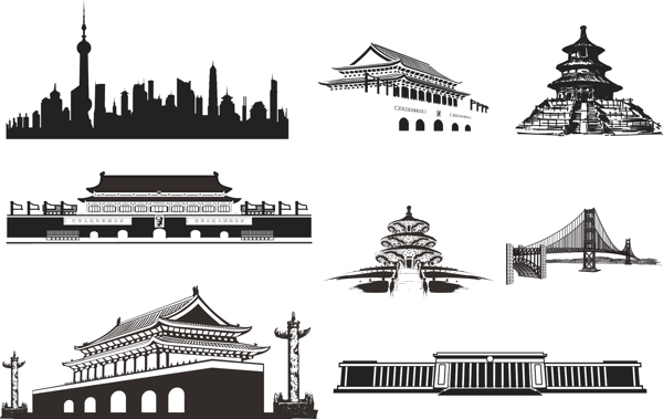 建筑剪影圖片