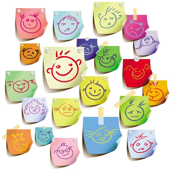 可愛笑臉標(biāo)簽圖案