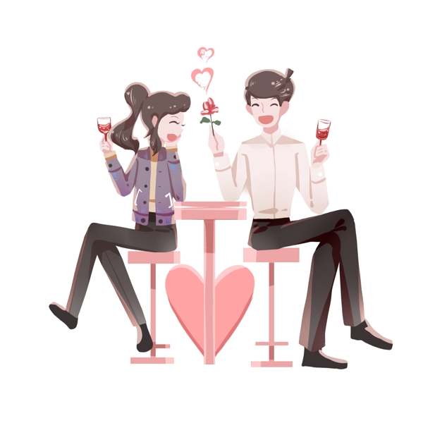情人节和饮料的情侣