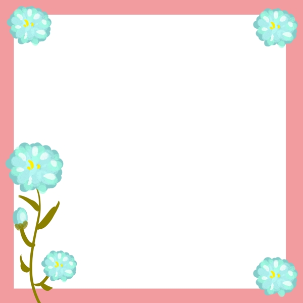 春季花朵粉色边框