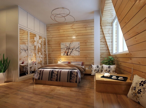 自然原木卧室设计