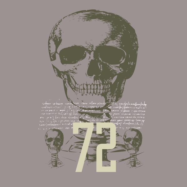 印花矢量圖人物骷髏靈異文字免費(fèi)素材