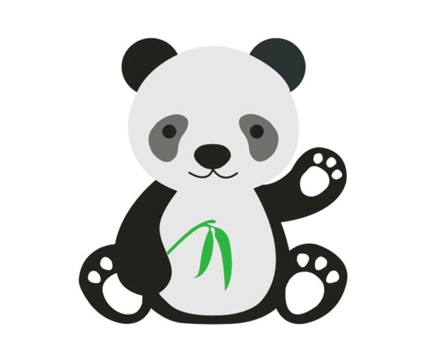 卡通熊猫彩色CDR设计