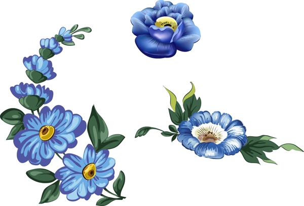 蓝色花朵花藤