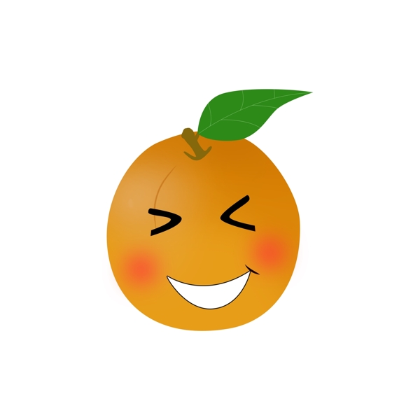 可爱水果橙子卡通笑脸设计元素