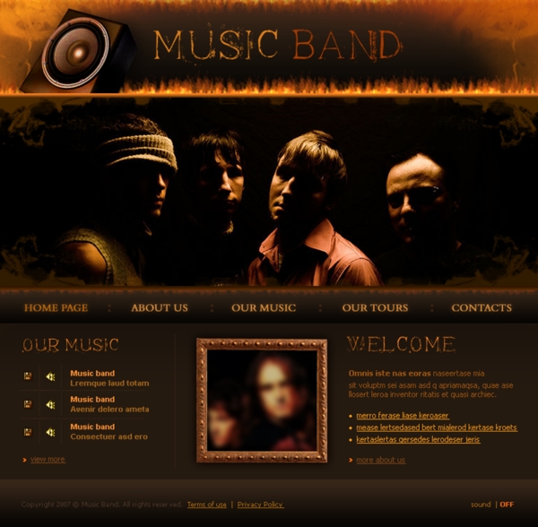 国外乐队音乐制作网页设计图片