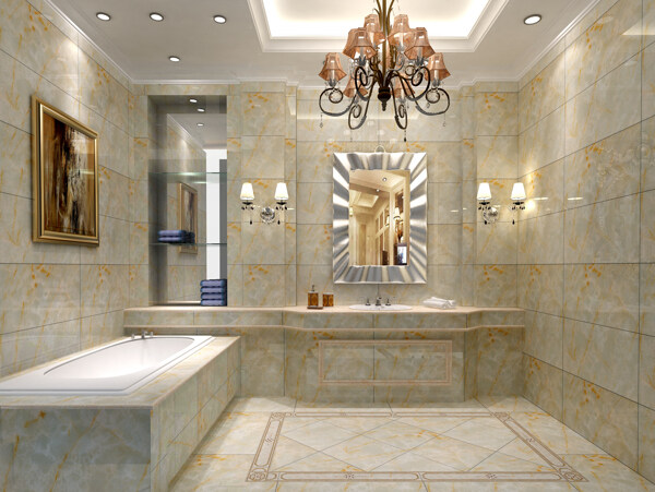 瓷砖浴室效果图图片