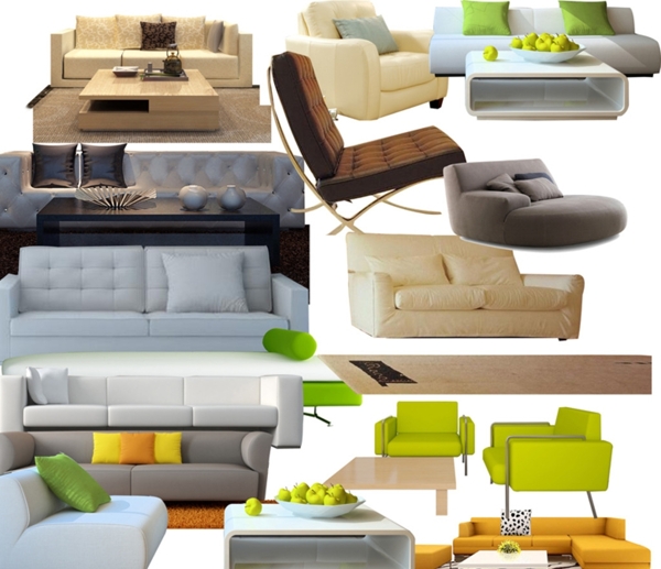 休闲沙发及家具设计分层素材