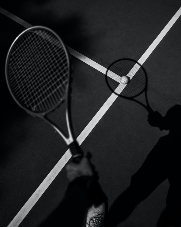 网球黑白摄影