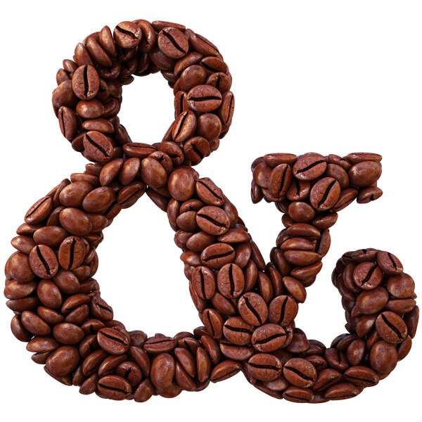 咖啡豆组成的符号amp图片
