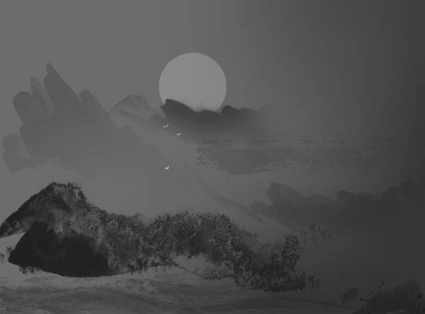 夜色水墨背景