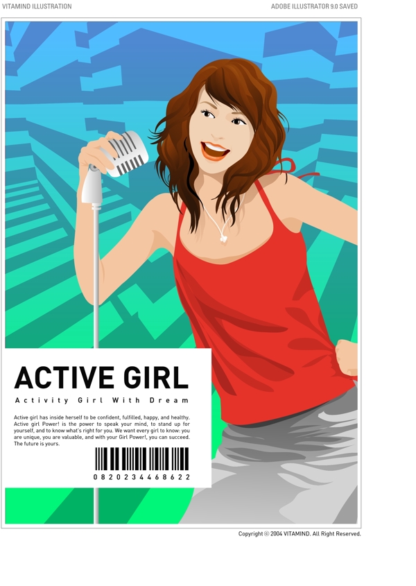 矢量人物活力女孩