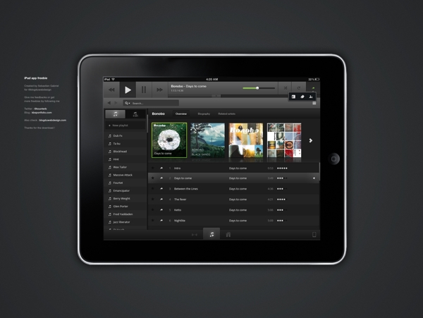 ipad音樂app界面