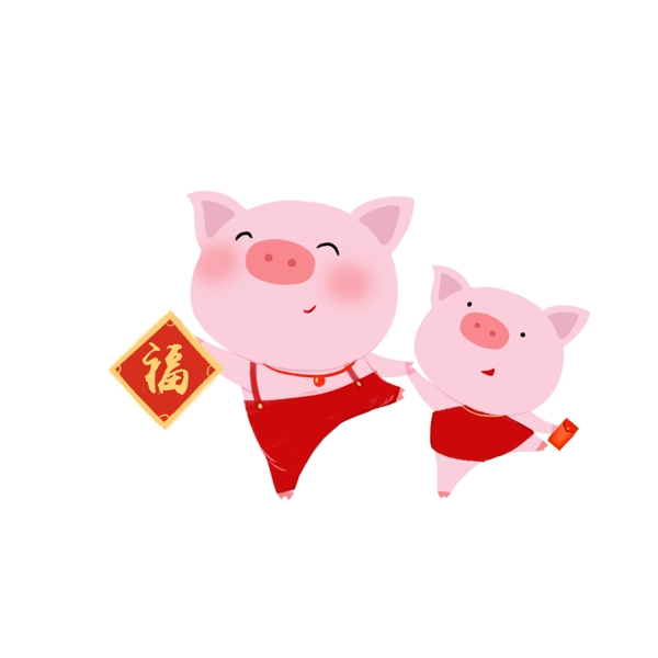 简约2019猪年新年元素设计