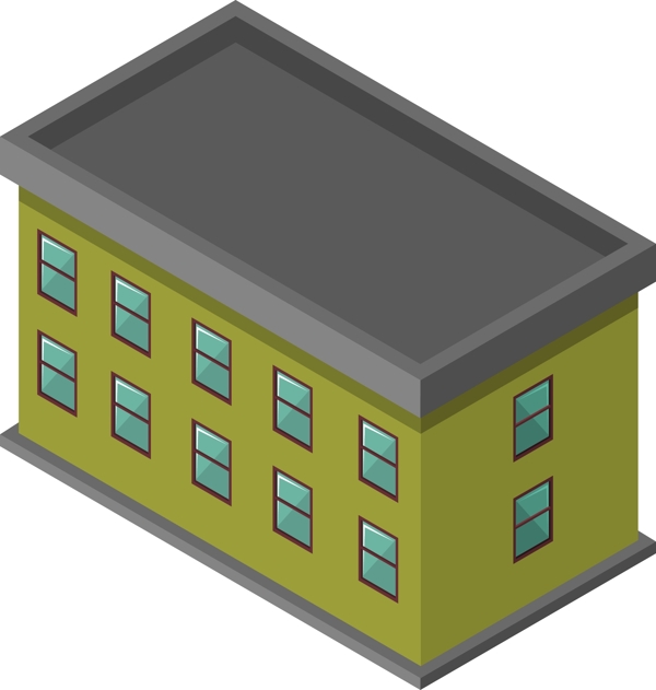 2.5D風(fēng)格大型房屋建筑元素可商用