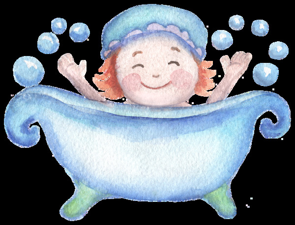 水彩婴儿淋浴插画
