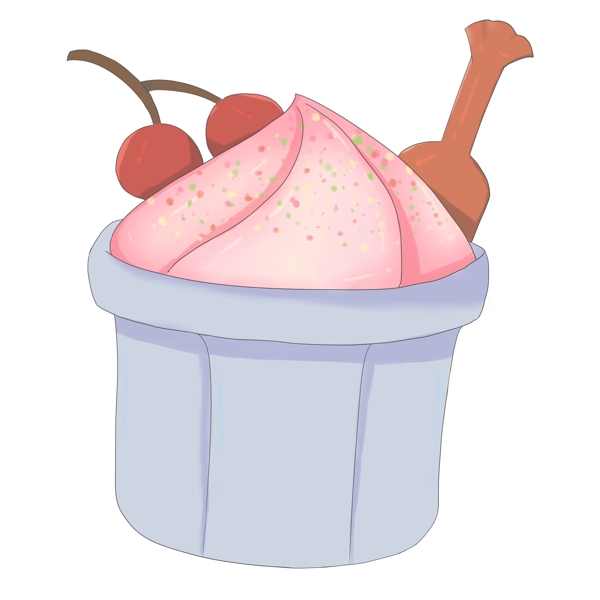 美味的樱桃冰淇淋