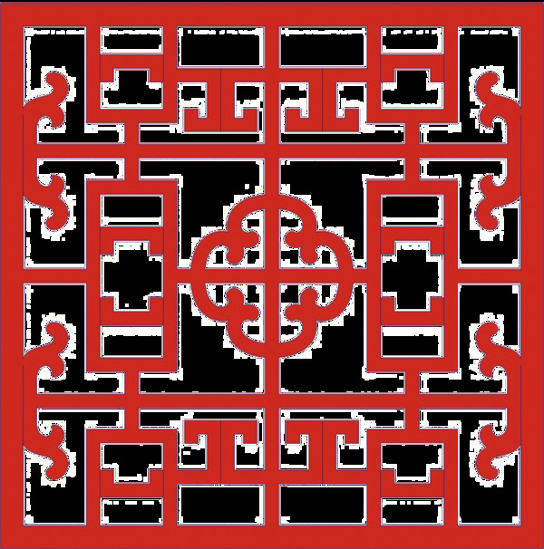 中国风春节红色方形装饰底纹边框元素