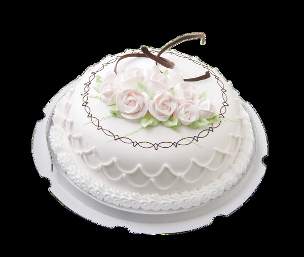 精美白色花朵蛋糕素材