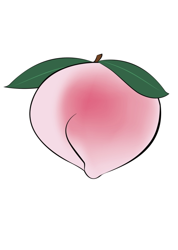 卡通手绘桃子