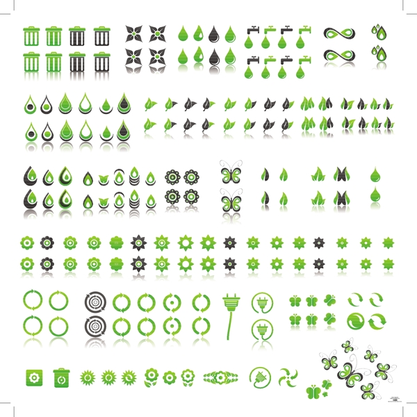 多款绿色植物图标矢量素材