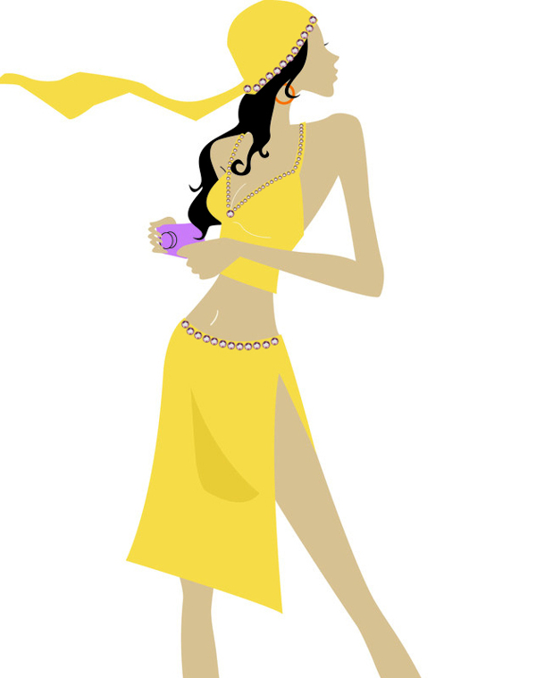 燙鉆人物女人色彩黃色免費(fèi)素材