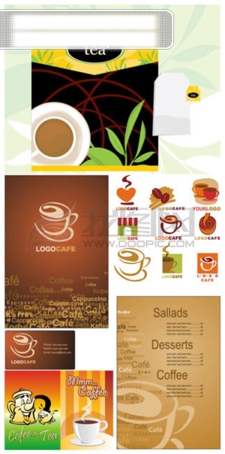 咖啡招贴logo菜单及包装
