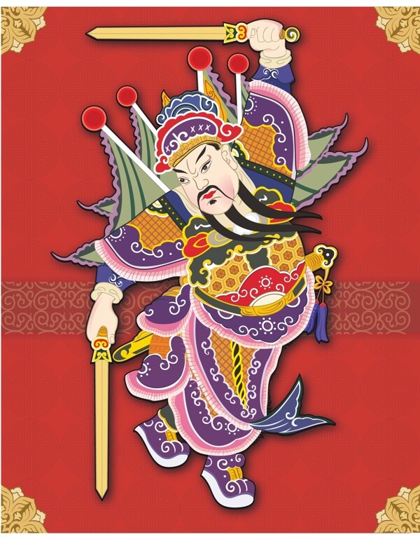 印花矢量圖民族色彩紅色黃色免費(fèi)素材