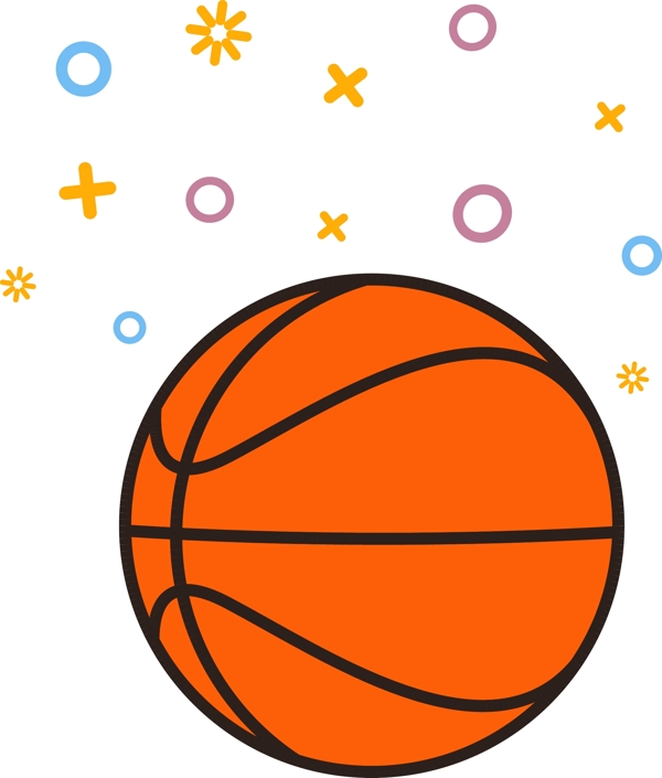 MBE图标篮球卡通运动矢量手绘可商用元素