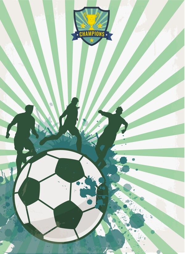 射线足球海报设计