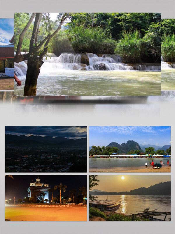 老挝休闲旅游风光延时摄影