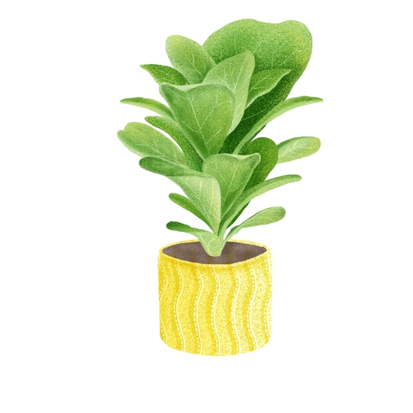 绿色清新卡通盆栽植物设计
