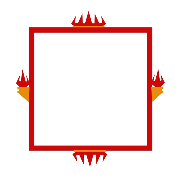 简约大气红色火焰边框元素
