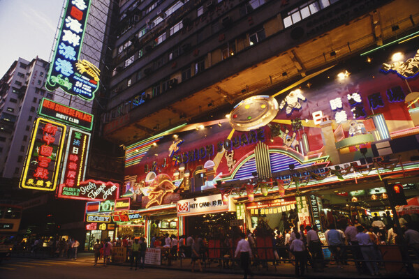 香港繁华街道风景图片