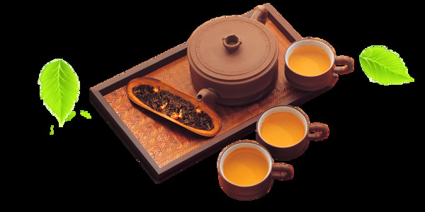 文化内涵黄褐色茶具产品实物