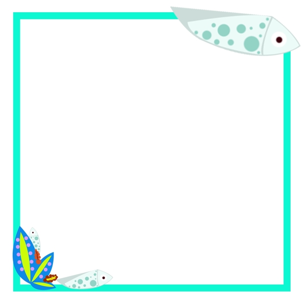 小鱼装饰边框插画