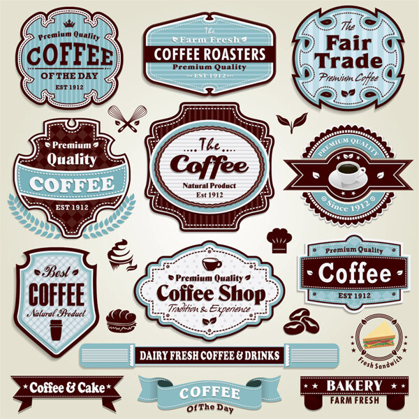 蓝色为主的咖啡标志图片